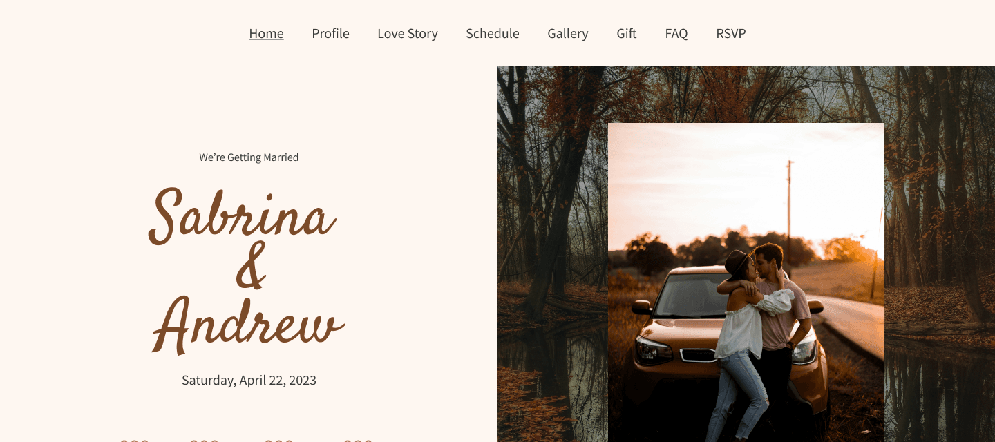 wedding website template