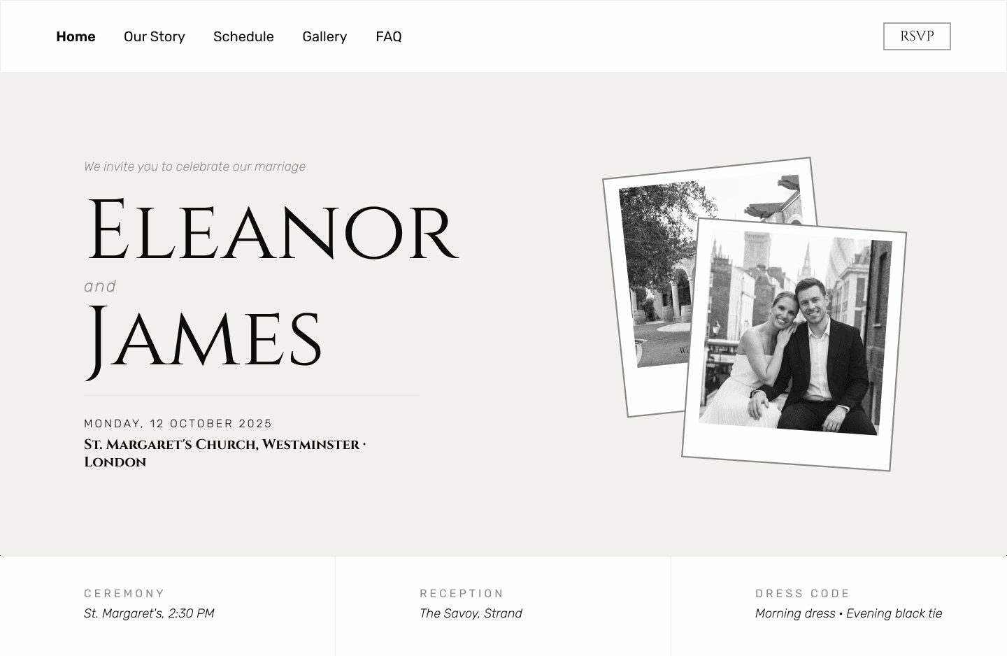 wedding website template