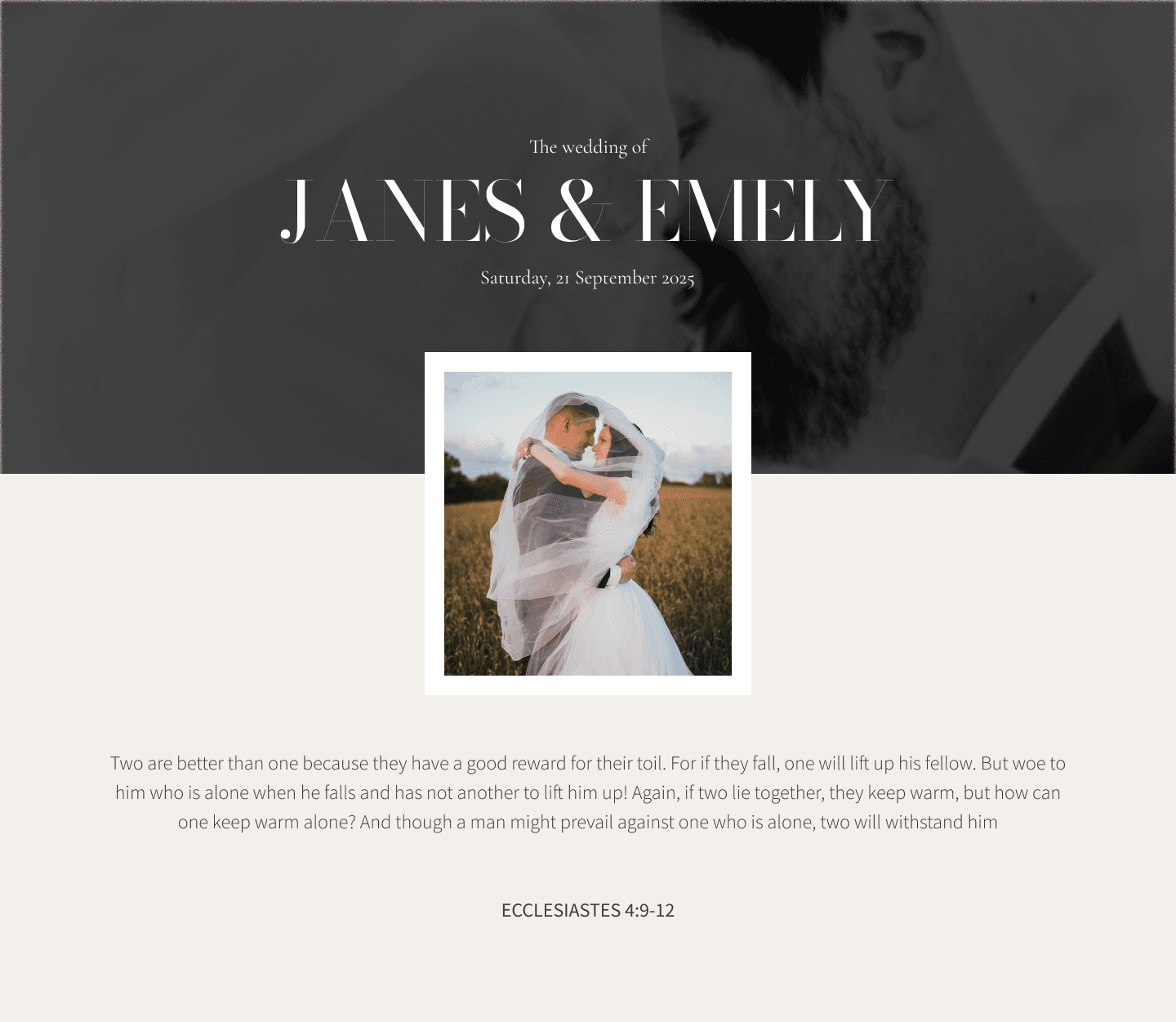 wedding website template